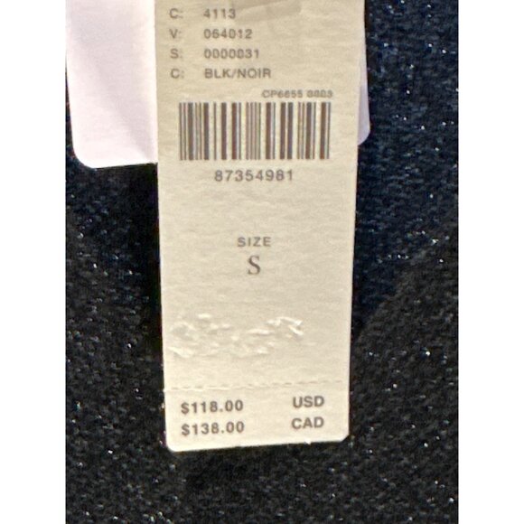 Anthropologie Black Shimmer V-Neck Knit Sweater Top Size S Made In Turkey - Picture 4 of 7